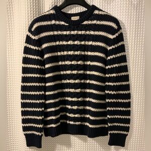 Club Monaco nautical navy & white cotton sweater, large